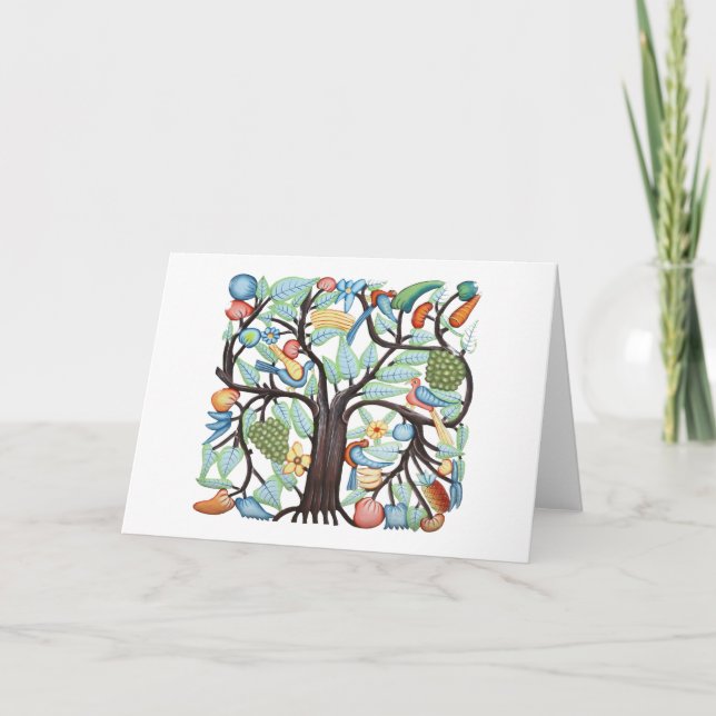 Tarjeta Árbol de la vida - pastel (Anverso)