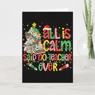 Tarjeta Árbol de libro divertido Todo está en calma dijo n