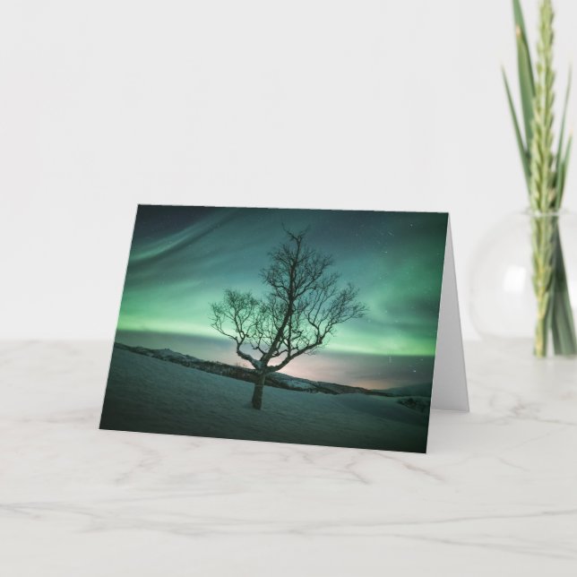 Tarjeta Árbol de luces boreales (Anverso)