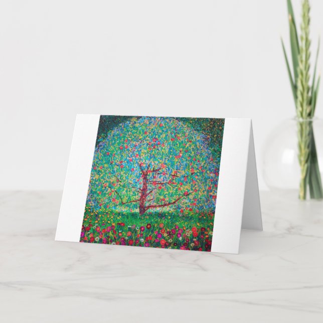 Tarjeta Árbol de manzanas, Gustav Klimt (Anverso)