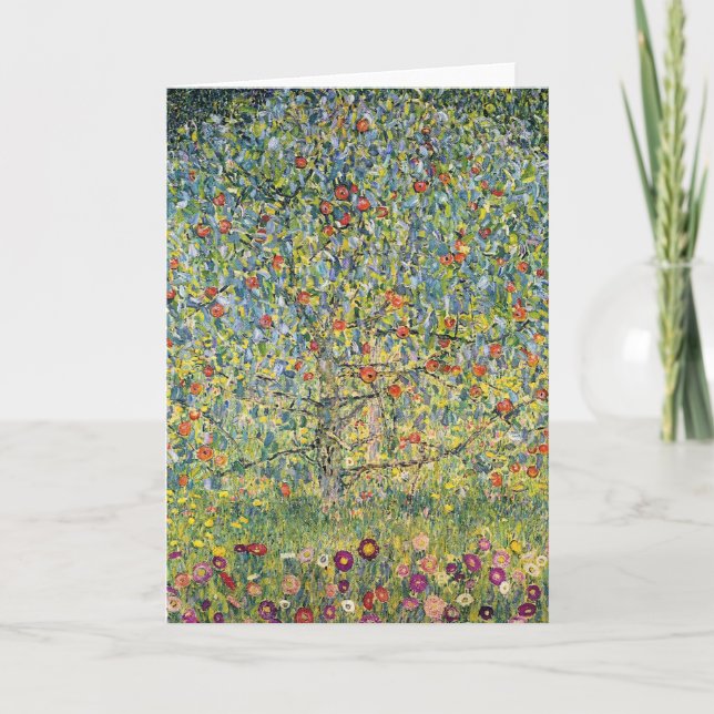 Tarjeta Árbol de manzanas por Gustav Klimt, Art Nouveau vi (Anverso)