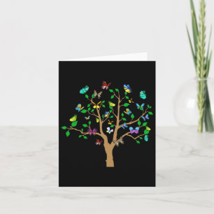 Tarjeta Árbol de mariposa Hermoso Pegatina de diseño natur