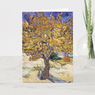 Tarjeta Árbol de Moras Amarillo con Remolino de Van Gogh