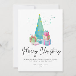 Tarjeta Árbol de navidad acuarela moderna vacaciones no fo