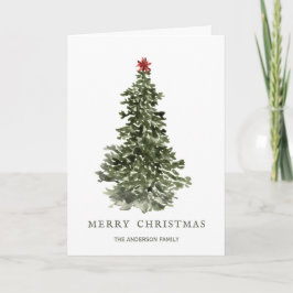 Tarjeta Árbol de Navidad acuarela simple