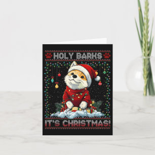 Tarjeta Árbol de Navidad Akita Enciende Las Decoraciones D