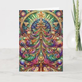 Tarjeta Árbol de Navidad Art Nouveau