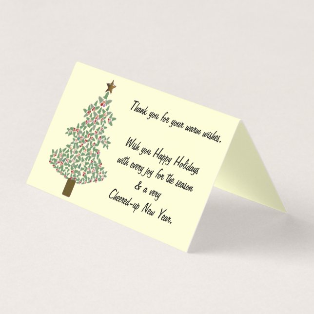 Tarjeta Árbol de Navidad Ártico (Anverso)