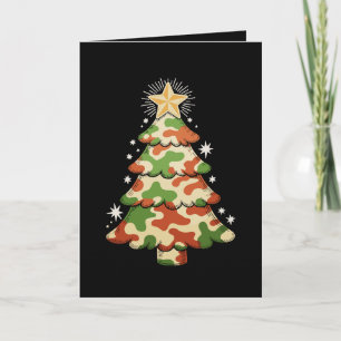 Tarjeta Árbol de Navidad Camuflaje Camuflaje Militar Navid