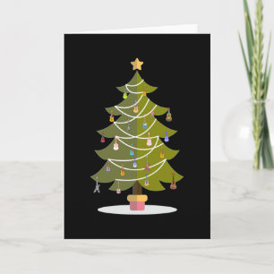 Tarjeta Árbol de Navidad con adornos de guitarra