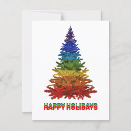 Tarjeta Árbol de Navidad con arco iris