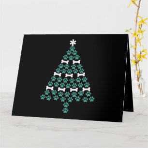Tarjeta Árbol de Navidad con Huella de Perro Regalo de Nav