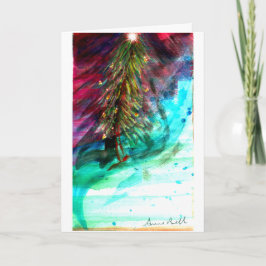 Tarjeta Árbol de Navidad contemporáneo al aire libre