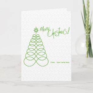 Tarjeta Árbol de Navidad de Amor Infinito - Verde y Plata