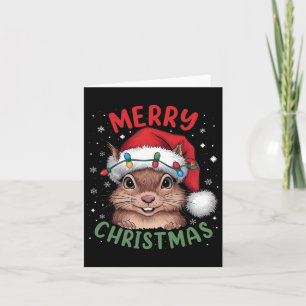 Tarjeta Árbol de Navidad de ardilla enciende Navidad Hombr