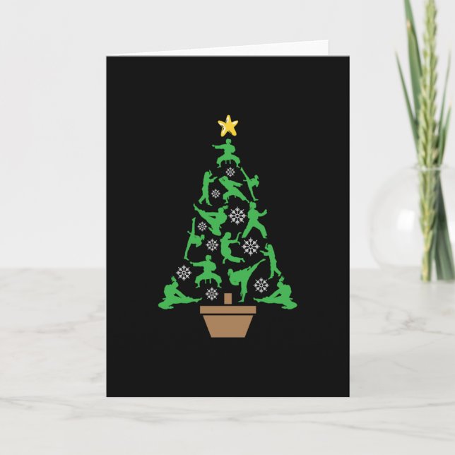 Tarjeta Árbol de Navidad de Artes Marciales Femeninas - Ka (Anverso)
