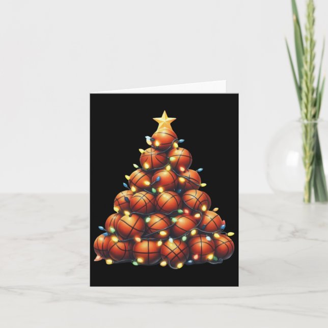 Tarjeta Árbol de Navidad de Baloncesto (Anverso)