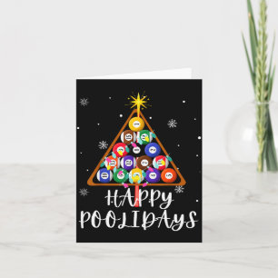 Tarjeta Árbol de Navidad de Bolas de Billar Ol Billar Navi