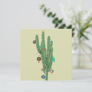 Tarjeta Árbol de Navidad de Cactus