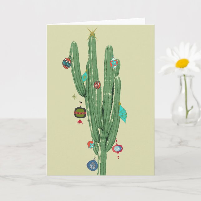 Tarjeta Árbol de Navidad de Cactus (Planta pequeña)
