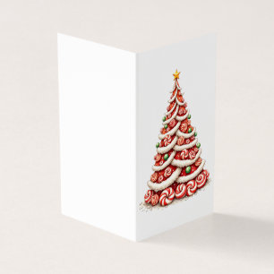 Tarjeta Árbol de Navidad de Caramelos Personalizados