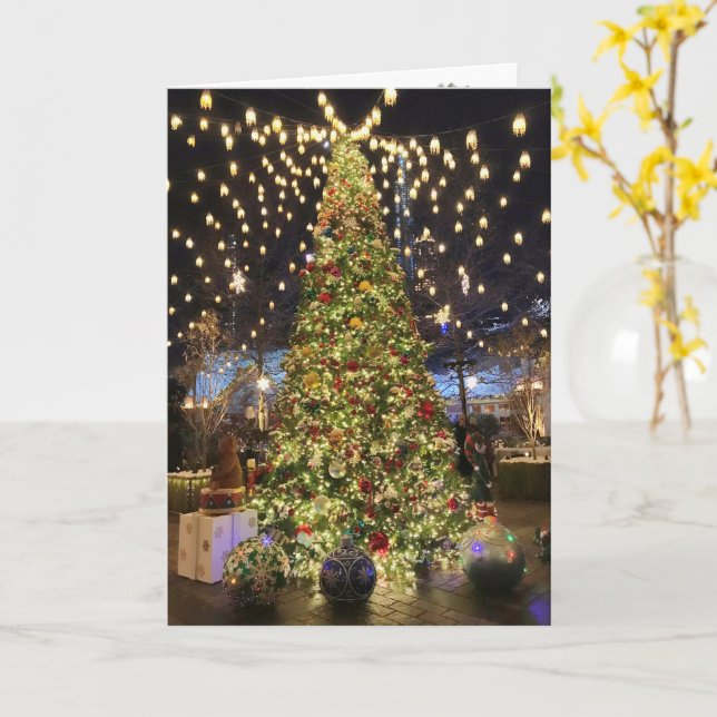 Tarjeta Árbol de Navidad de Central Park NYC (flor amarilla)
