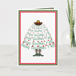 Tarjeta Árbol de Navidad de Cowboy 2024