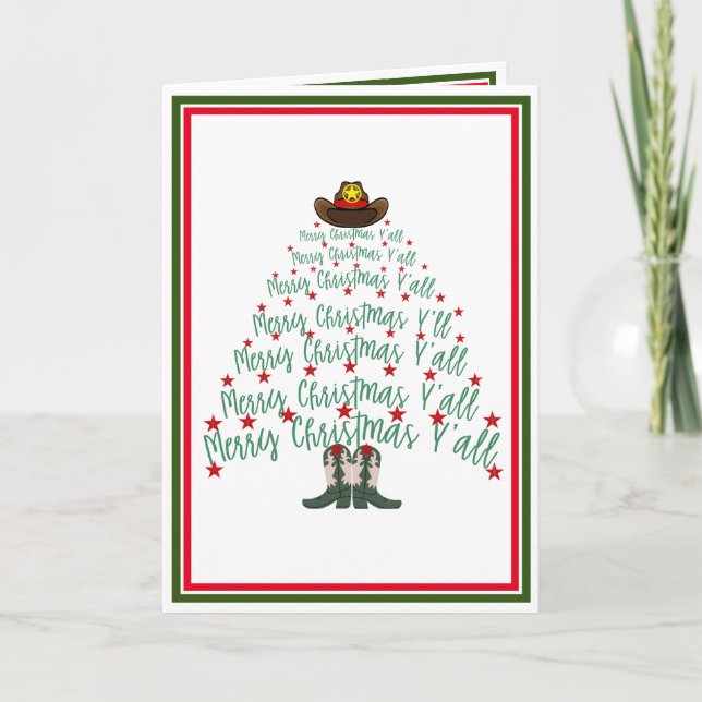 Tarjeta Árbol de Navidad de Cowboy 2024 (Anverso)
