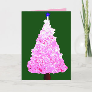 Tarjeta Árbol de Navidad de Cristal Rosa