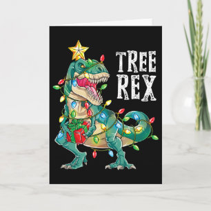 Tarjeta Árbol de Navidad de dinosaurio de la Navidad más m