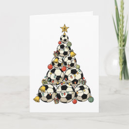 Tarjeta Árbol de Navidad de Fútbol
