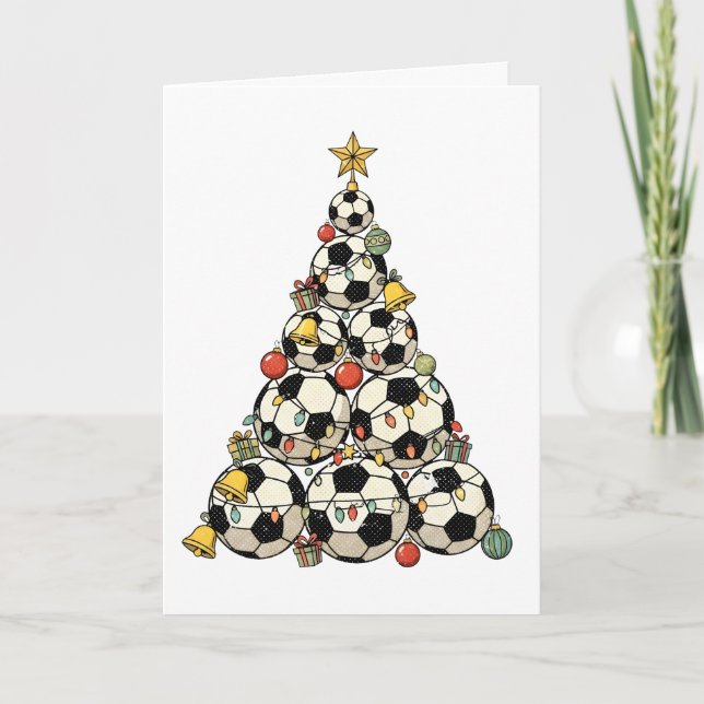 Tarjeta Árbol de Navidad de Fútbol (Anverso)