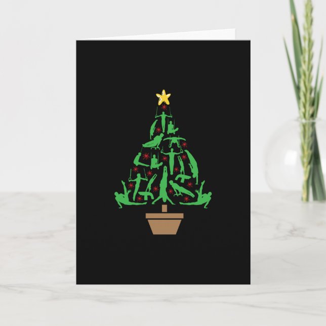 Tarjeta Árbol de navidad de gimnasia masculina (Anverso)