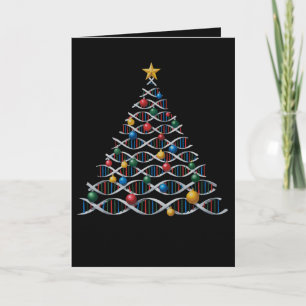 Tarjeta Árbol de Navidad de hélice de ADN Biología Profeso