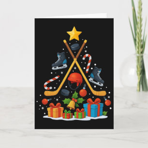 Tarjeta Árbol de Navidad de Hockey sobre Hielo Navidad