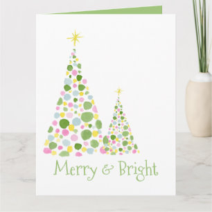 Tarjeta Árbol de navidad de la acuarela del punto de conta