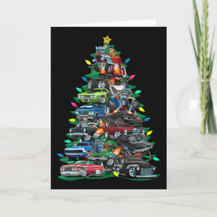 Tarjeta ¡Árbol de Navidad de la locura del auto! Coches Y