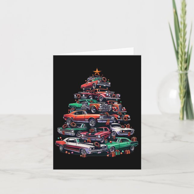 Tarjeta Árbol De Navidad De La Locura Del Coche, Muslo Cli (Anverso)