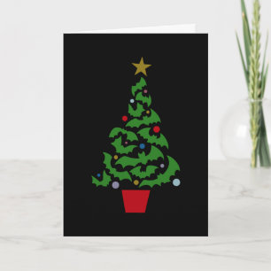 Tarjeta Árbol de Navidad de los murciélagos voladores