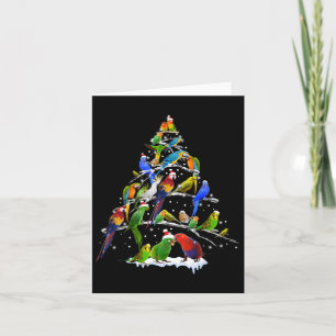 Tarjeta Árbol de Navidad de Pájaros Regalo Divertido para