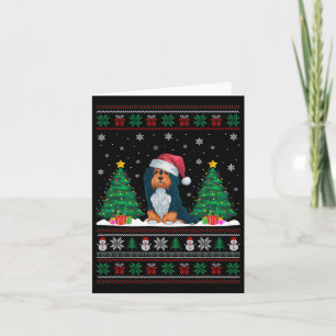 Tarjeta Árbol de navidad de perro haitiano de Santa Hat il
