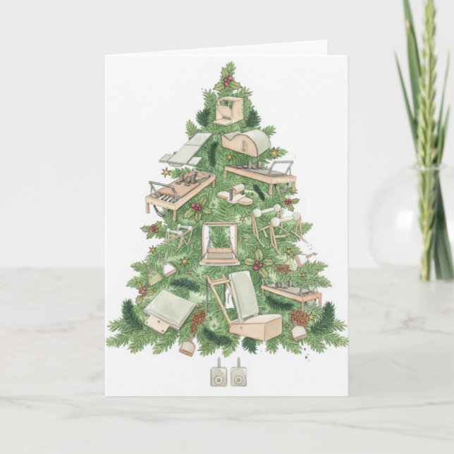 Tarjeta Árbol de Navidad de Pilates (Anverso)