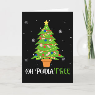 Tarjeta Árbol de Navidad de Podología Podólogo Médico del