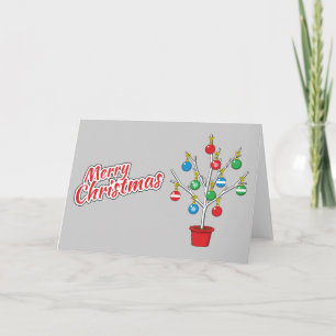 Tarjeta Árbol de Navidad de rama desnuda - Feliz Navidad