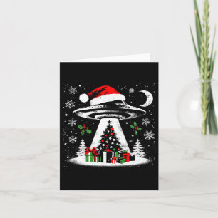 Tarjeta Árbol de Navidad de rapto Ufo - Divertido Alien Xm