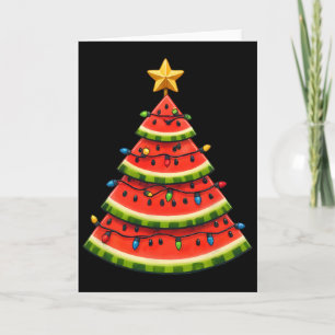 Tarjeta Árbol de Navidad de sandía de verano de julio geni