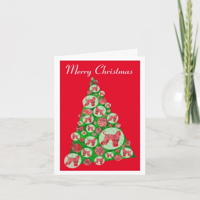 Tarjeta Árbol de Navidad de Silhoux de perro anquilosado a (Anverso)