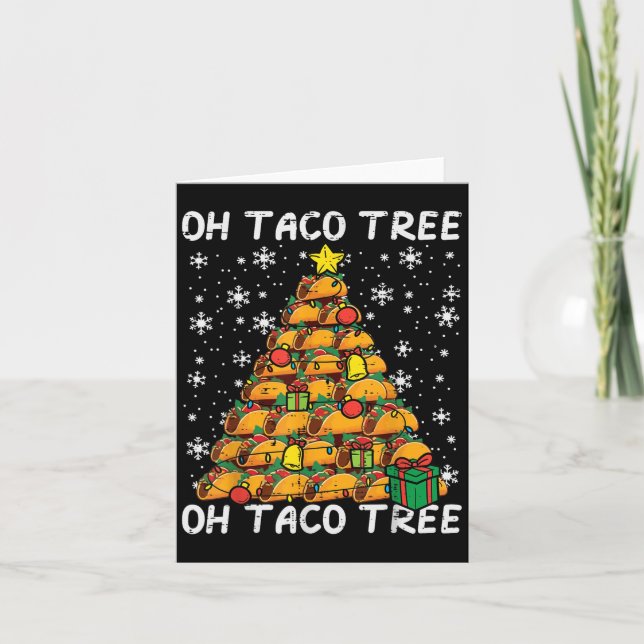 Tarjeta Árbol de Navidad de Tacos Divertido Xmas Amante de (Anverso)