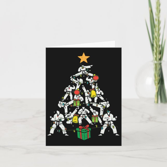 Tarjeta Árbol de Navidad de Taekwondo Navidad Navidad Kara (Anverso)