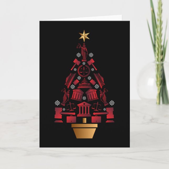 Tarjeta Árbol de Navidad del abogado (Anverso)